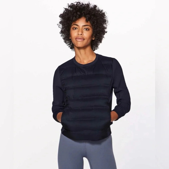 ! Lululemon Down & Around Crew Midnight Navy sz 6 - Picture 1 of 7